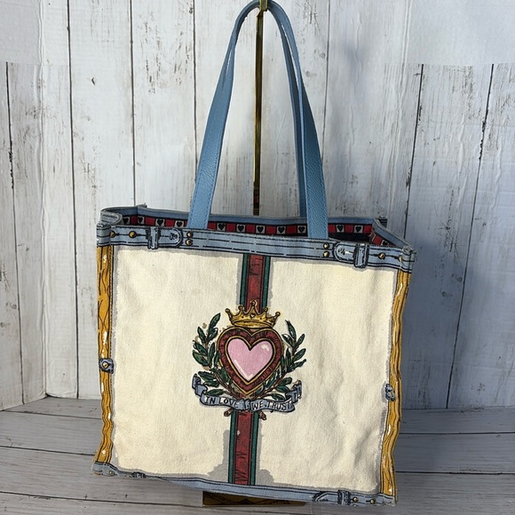 Brighton "In Love We Trust" Canvas Tote Bag - Picture 2 of 12